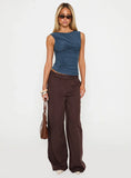 Persuade You Ruched Top Blue