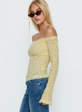 Mochapella Off The Shoulder Top Lemon