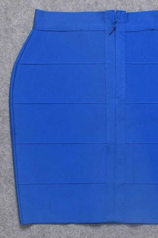 High Waist Bandage Mini Skirt Royal Blue