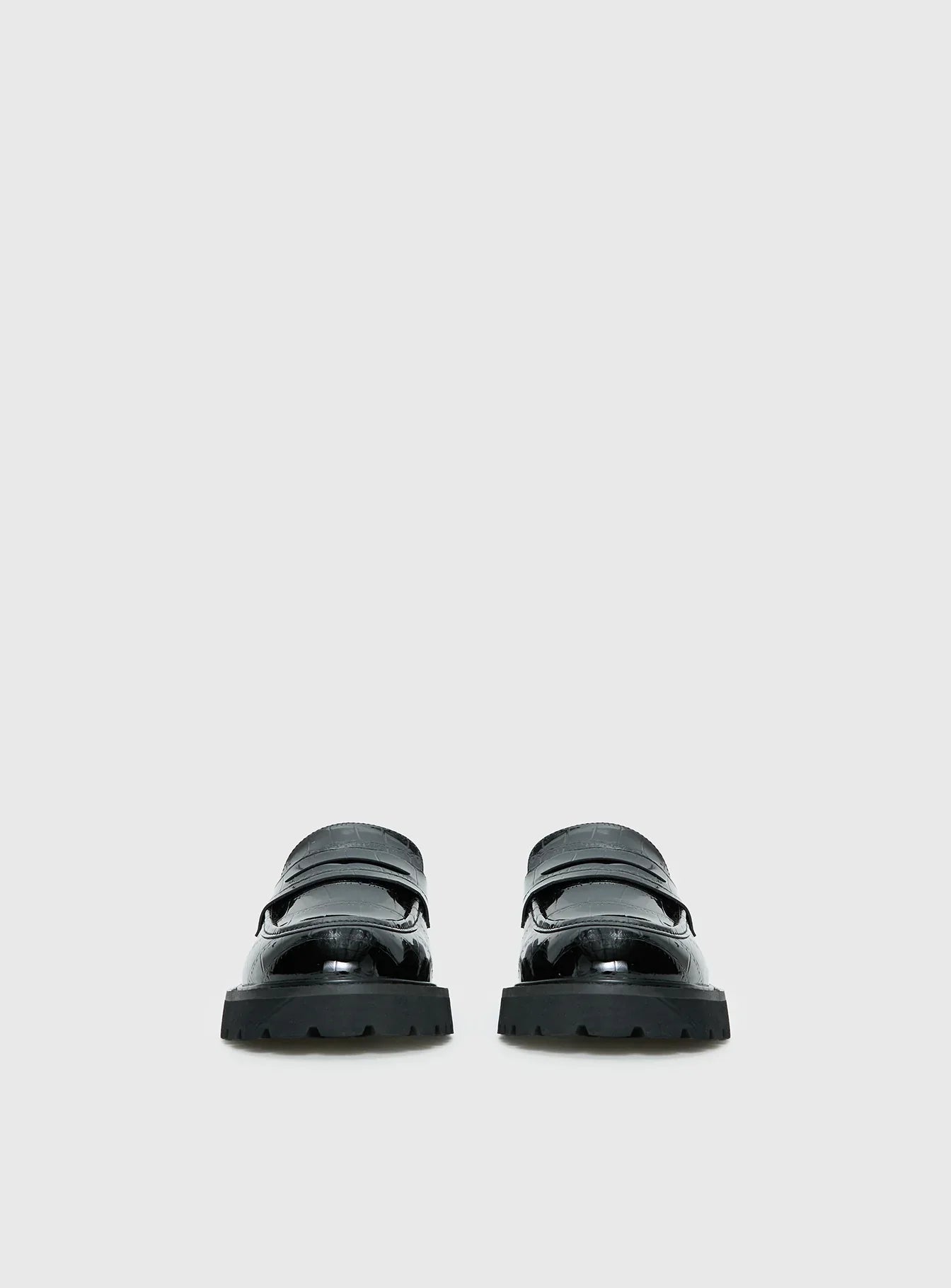 Face The Wind Faux Leather Loafers Black