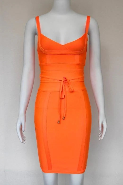 Bek Bandage Dress Apricot Orange