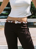 Wild Wild West Faux Suede Belt Cow Gold