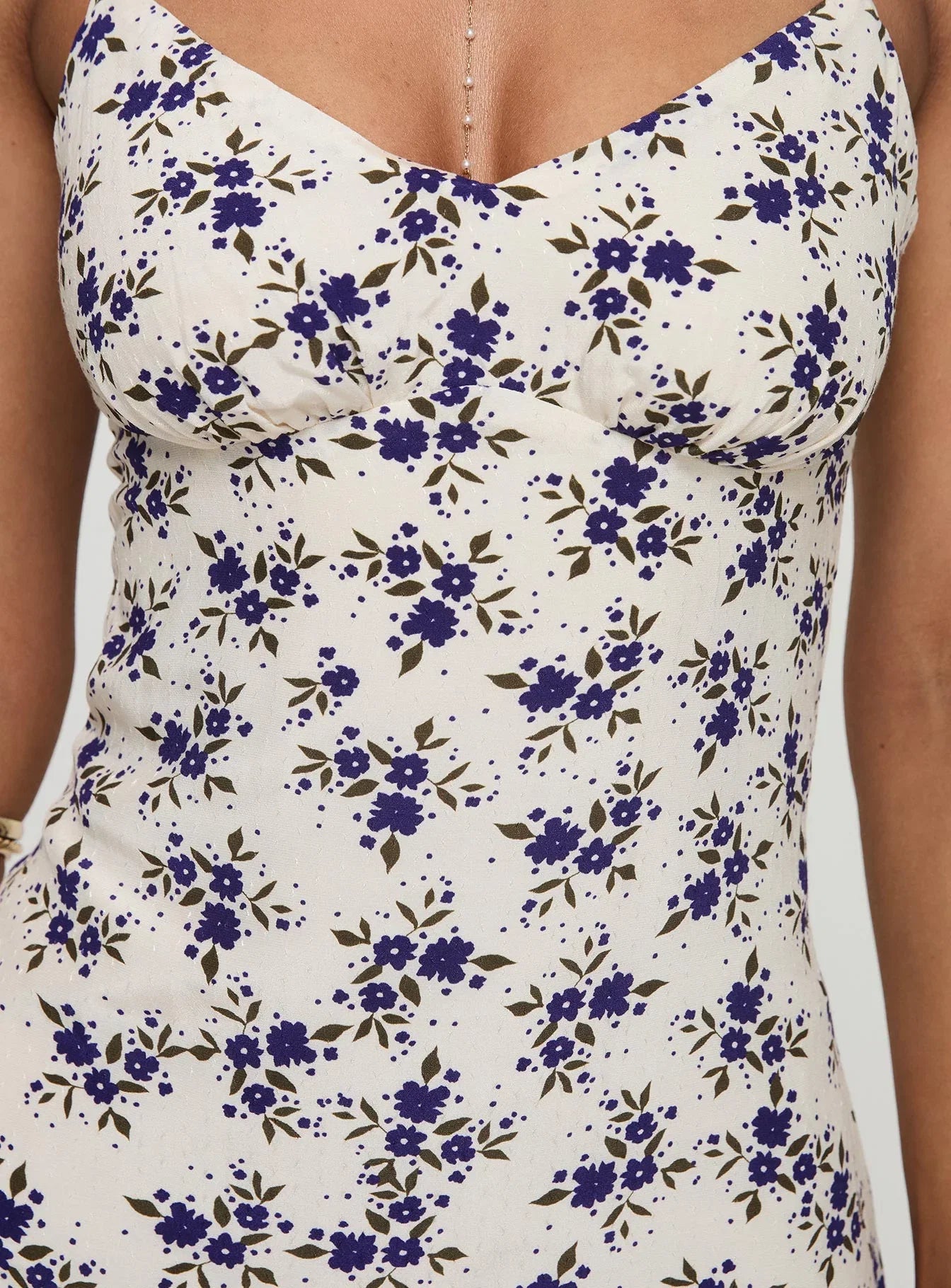 Jaye Mini Dress White Blue Floral