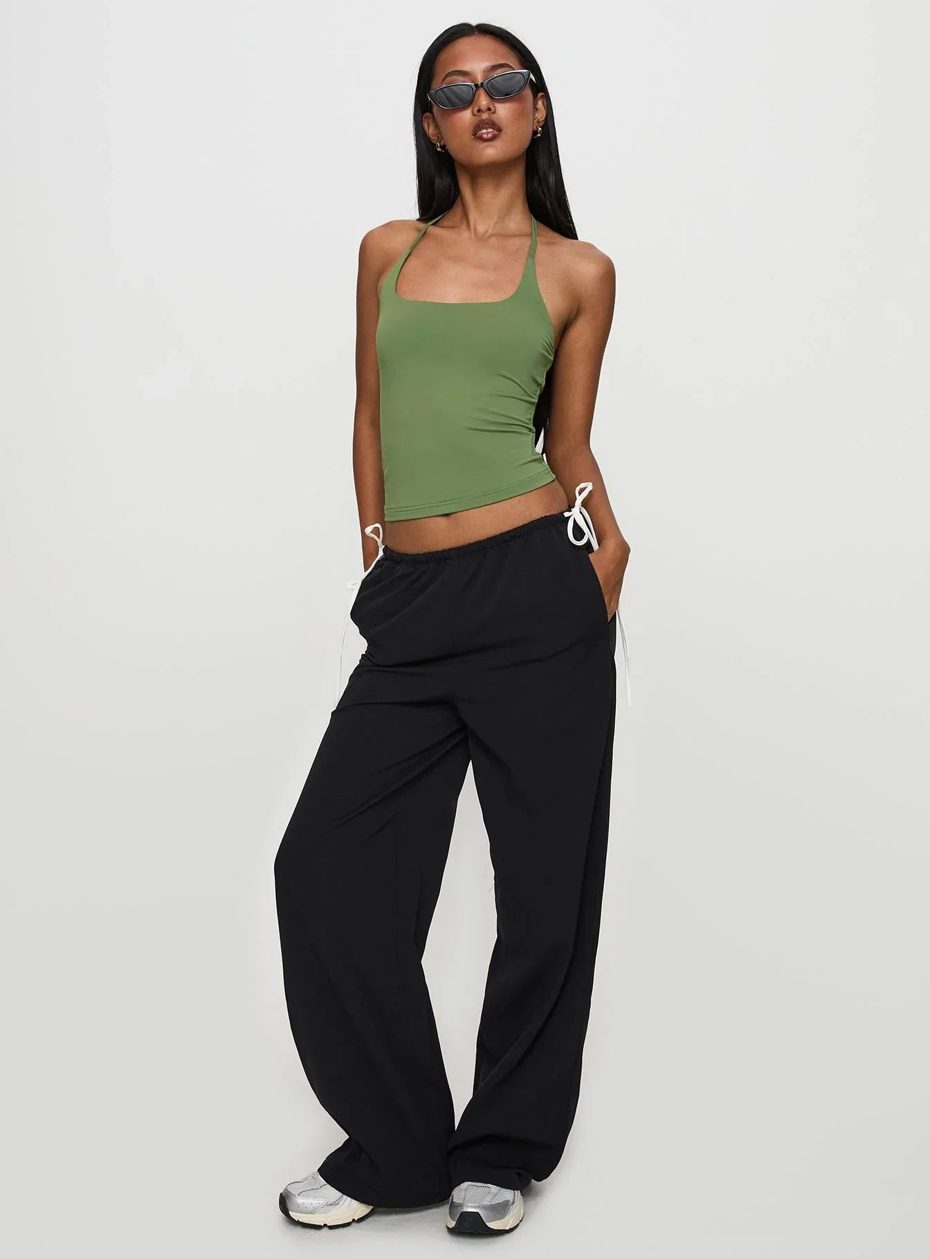 Sweet As Sugar Bow Pants Black White