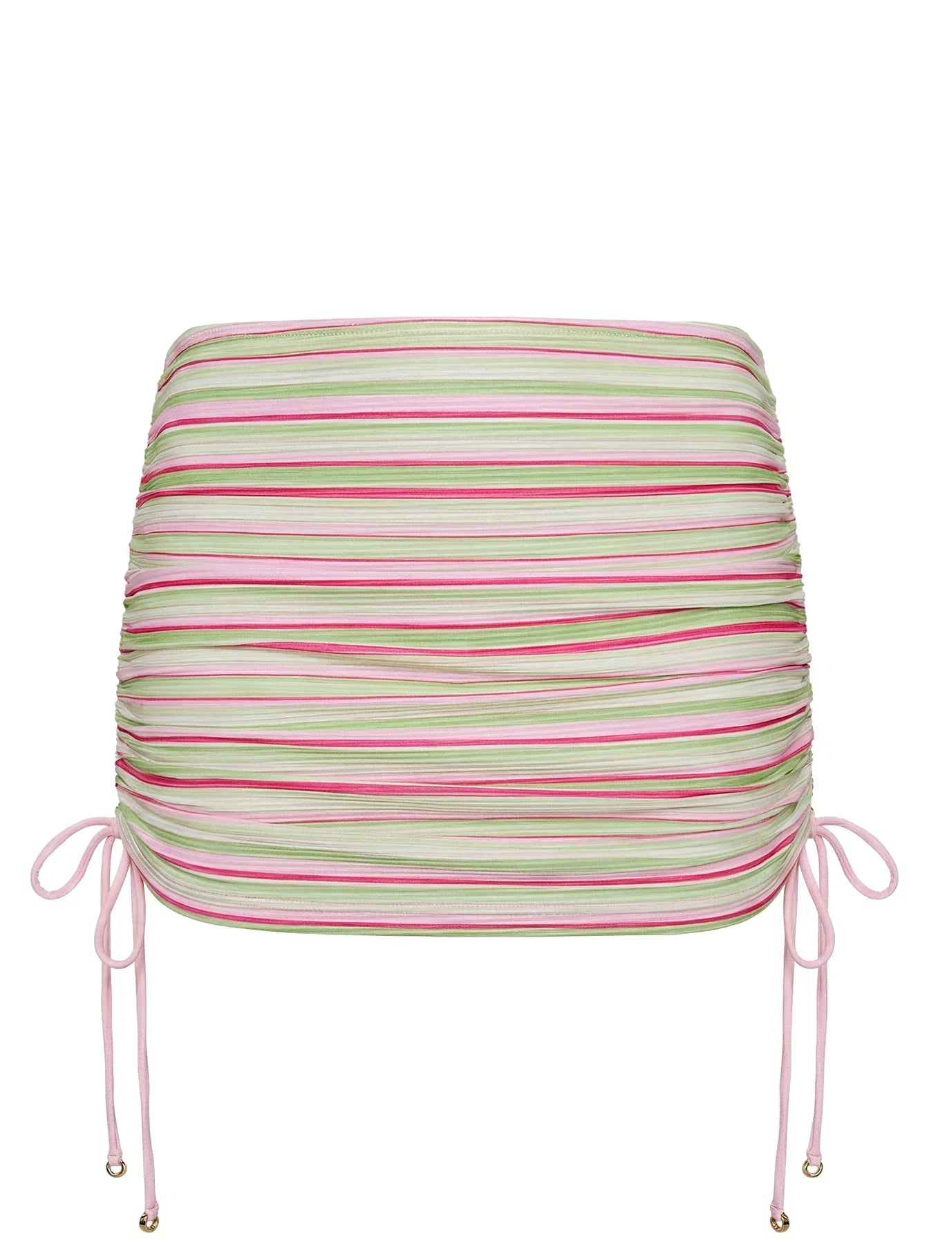 Marjie Ruched Sarong Green Pink Stripe