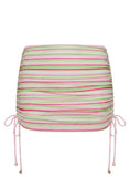 Marjie Ruched Sarong Green Pink Stripe