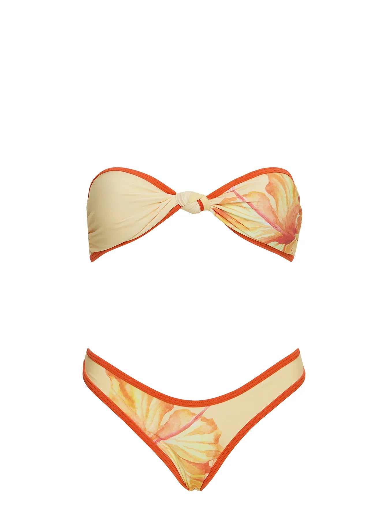 Esplanade High Side Bikini Bottoms Orange Floral
