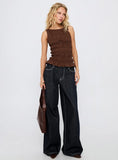 Marleene Shirred Top Chocolate
