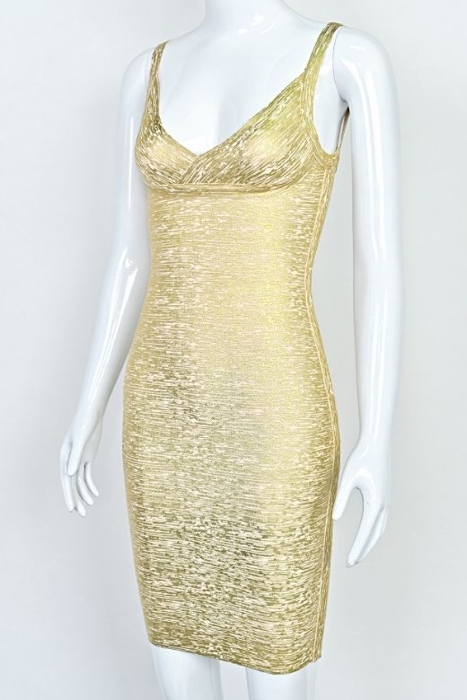 Kit Bandage Dress Gold