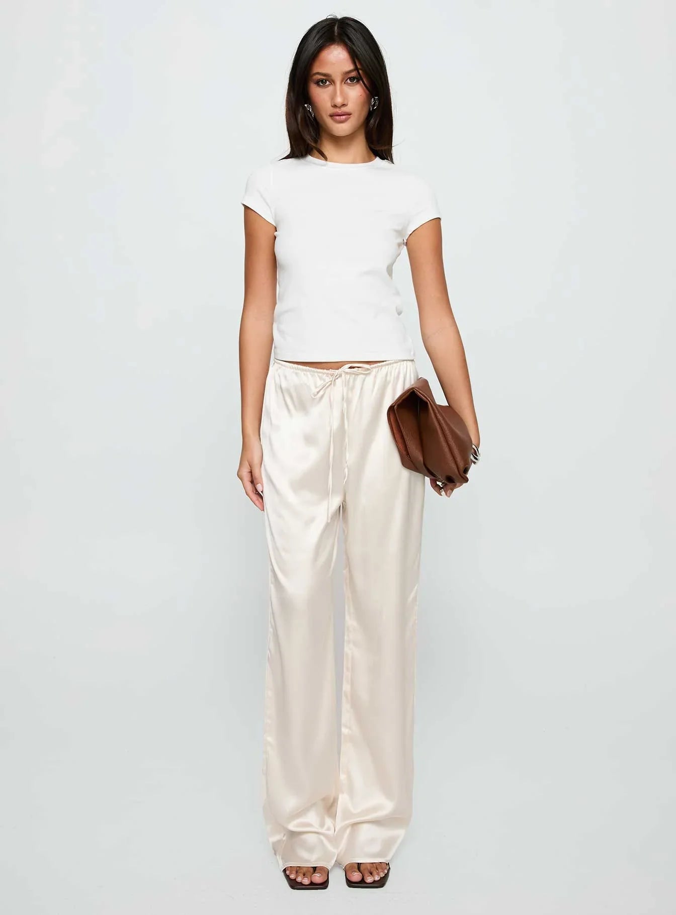 Soulstar Satin Pants Champagne