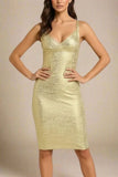 Kit Bandage Dress Gold