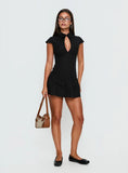 Kennya Keyhole Cutout Playsuit Black