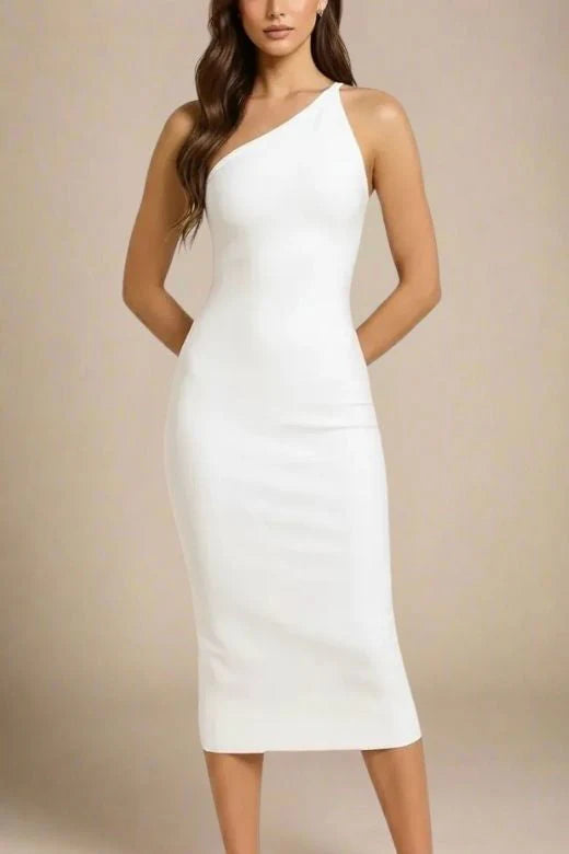 Joi Bodycon Midi Dress White Pearl