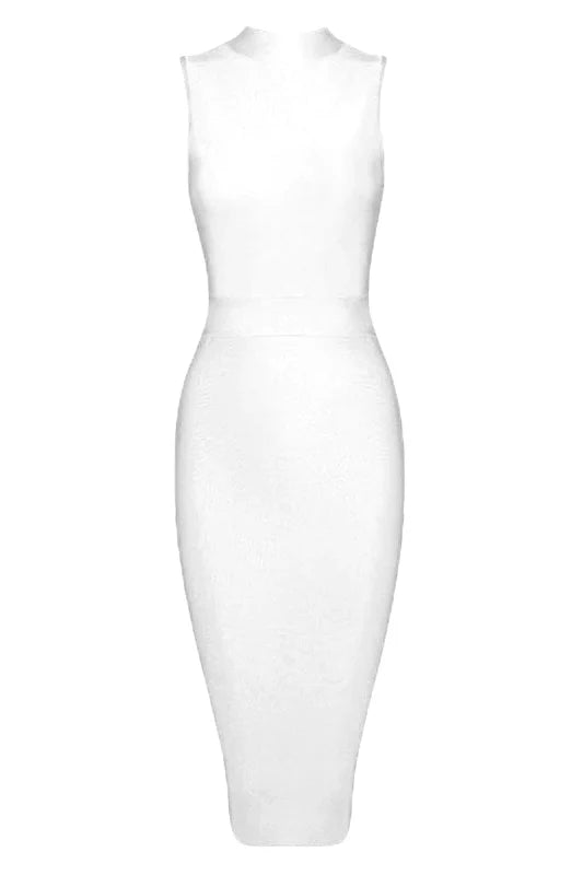 Grace Bandage Midi Dress White Pearl Sale