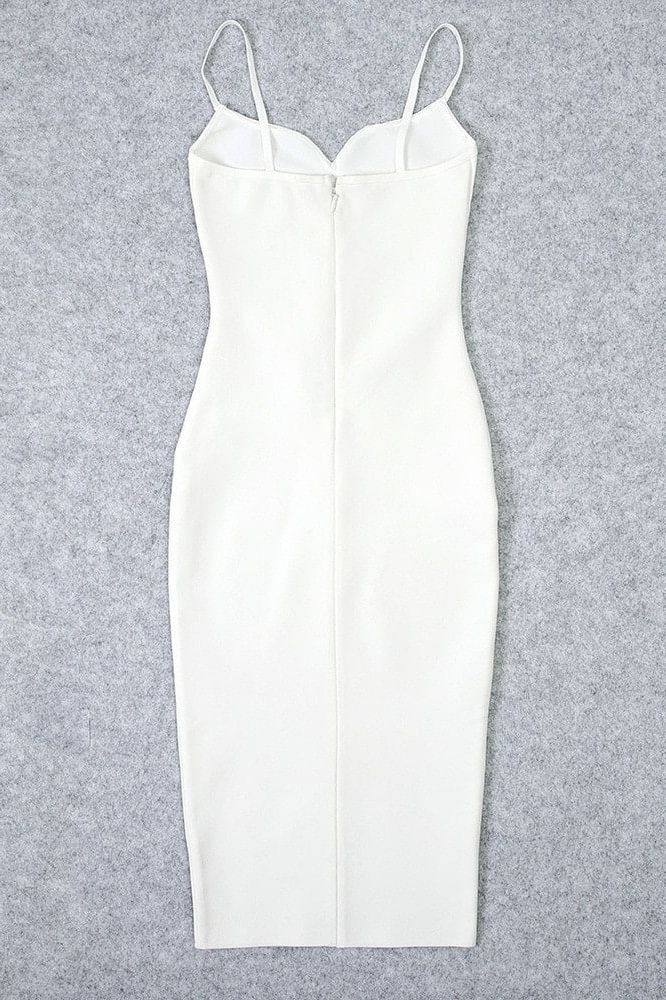 Blanche Bandage Midi Dress White Pearl