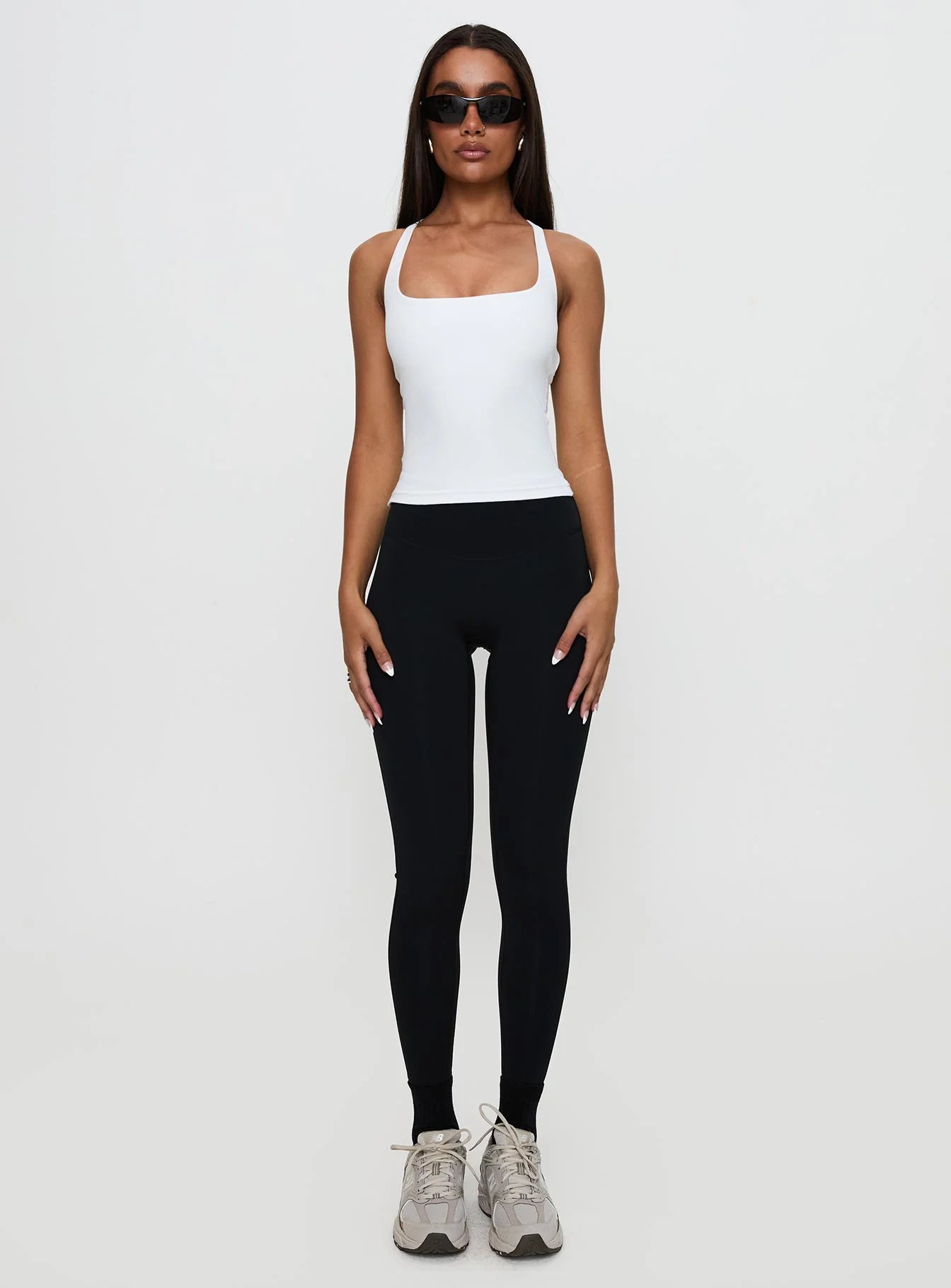 Layup Active Longline Cross Back Top White