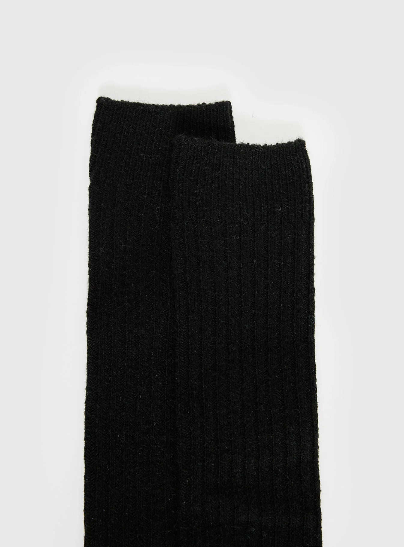 Boderline High Knee Ribbed Socks Black
