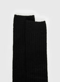 Boderline High Knee Ribbed Socks Black