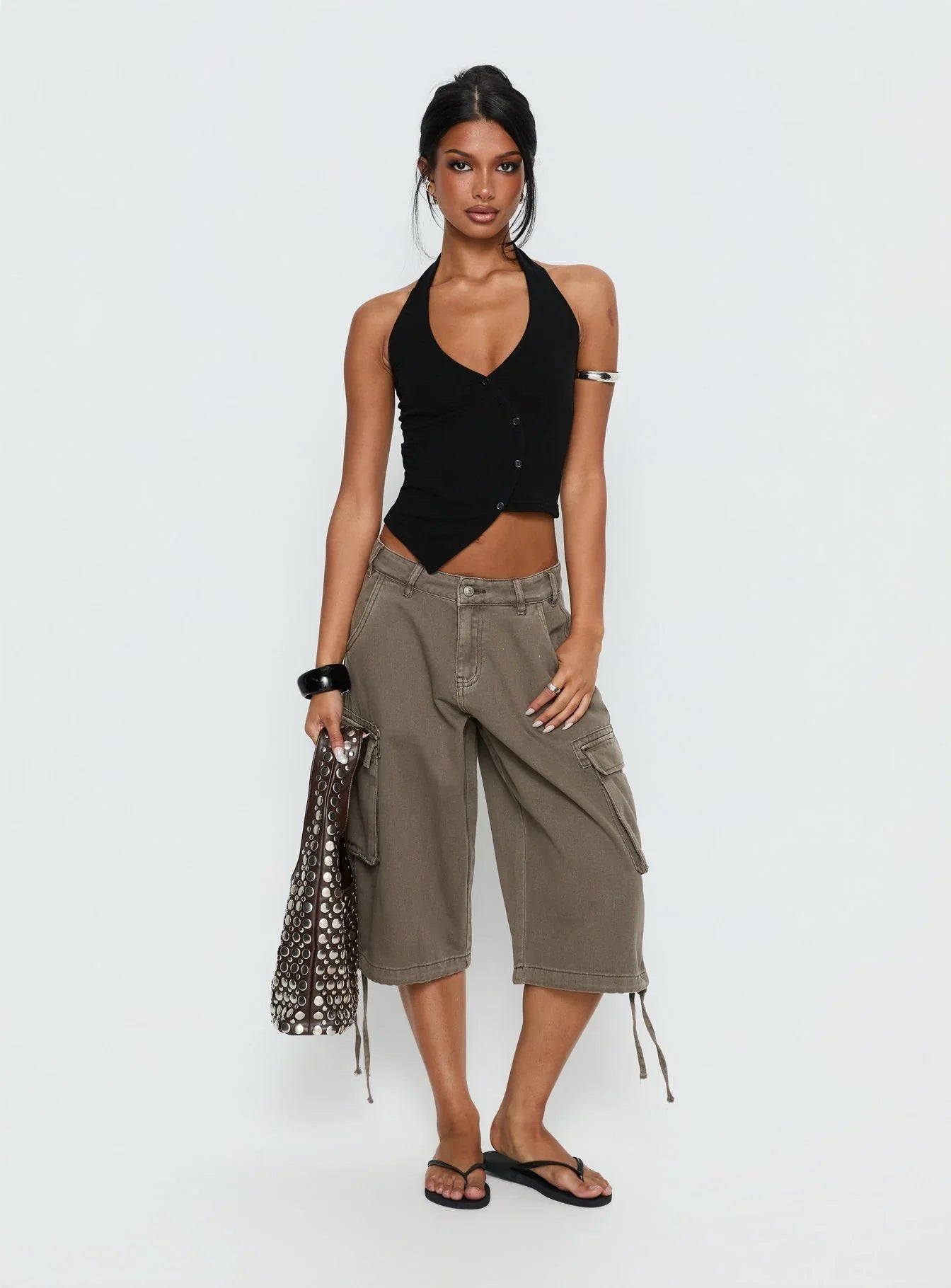 Avrilla Wrap Knit Top Black