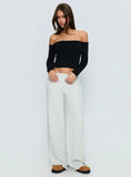 Ellaina Off Shoulder Long Sleeve Top Black
