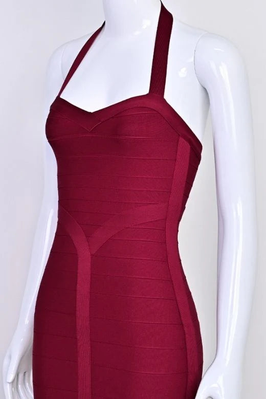 Lara Bandage Midi Dress Red Wine