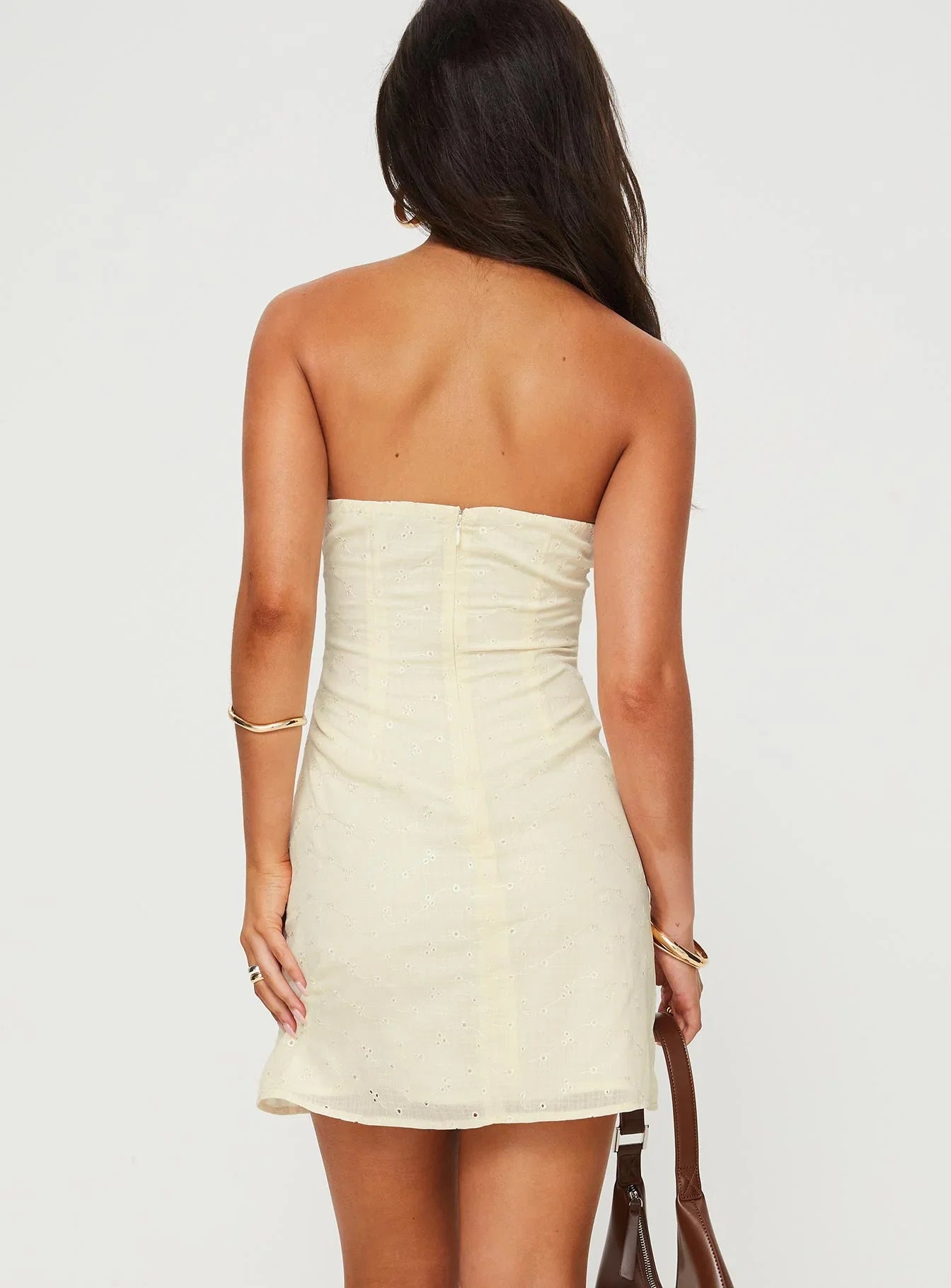 Malena Strapless Mini Dress Lemon