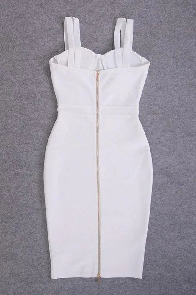 Kate Bandage Dress White Pearl Sale