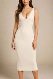 Tyra Bandage Midi Dress Cream