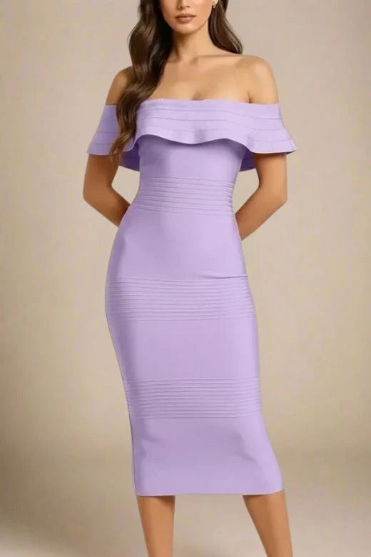 Billie Bandage Midi Dress Violet Purple