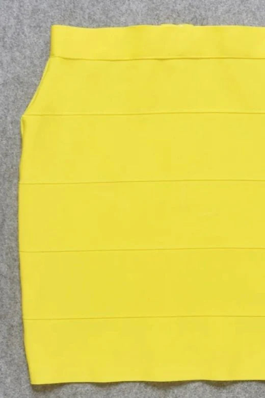 High Waist Bandage Mini Skirt Sun Yellow