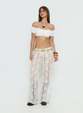 Rosadonna Lace Flare Pants Cream