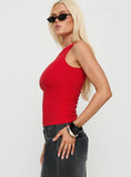 Lose Your Number High Neck Top Red