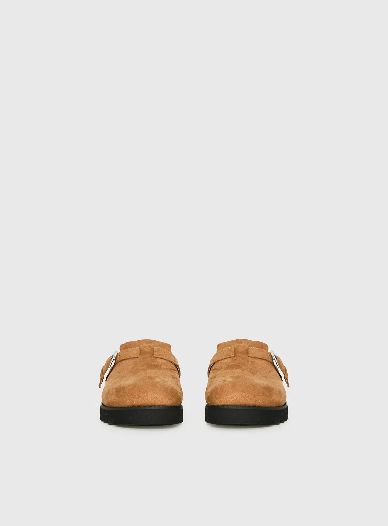 Raxton Faux Suede Clogs Brown