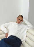 Canlish Cable Sweater Cream Lower Impact