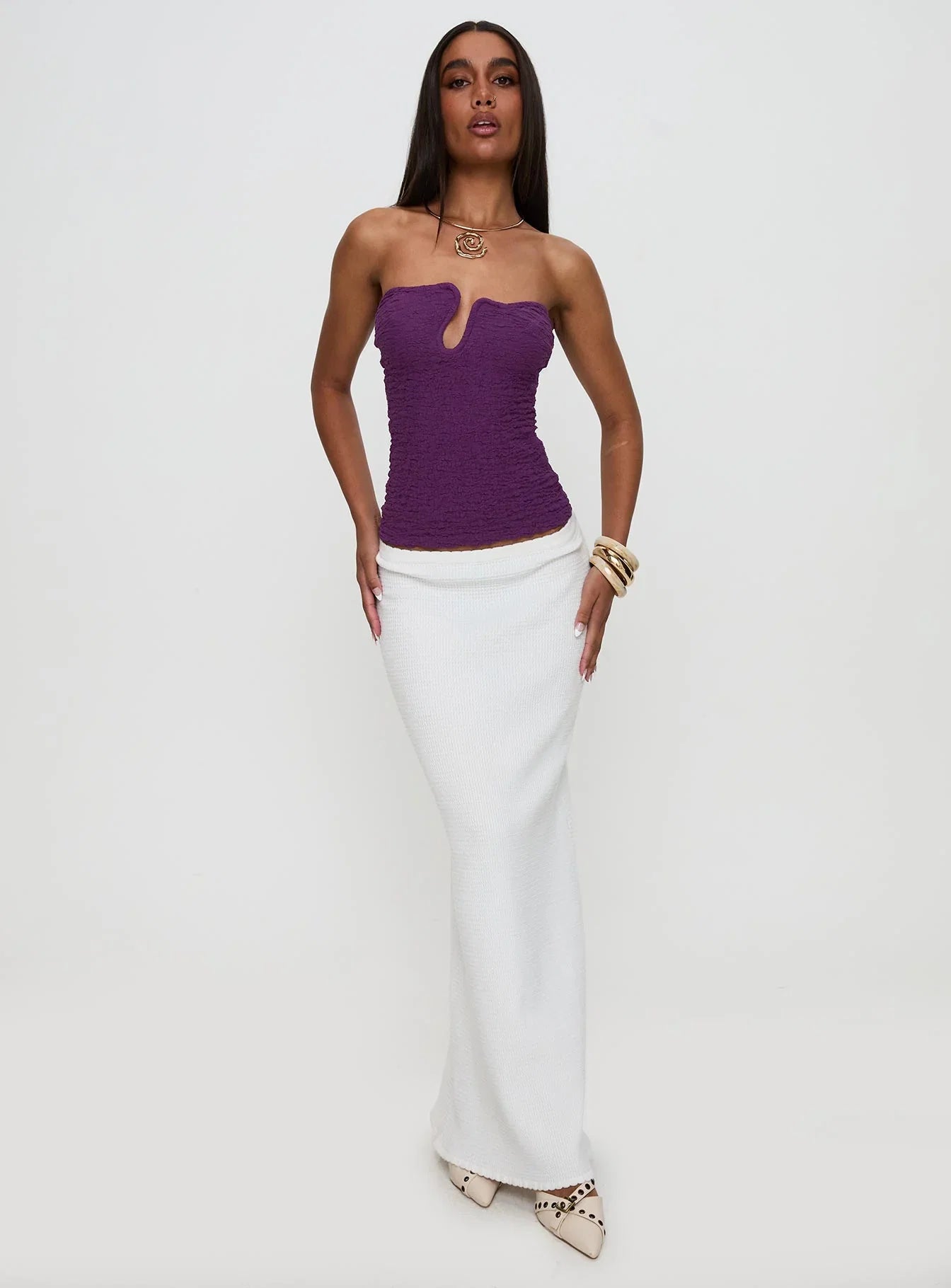 Secret Moments Strapless Top Purple