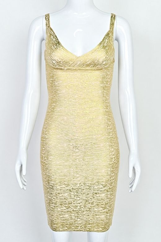 Kit Bandage Dress Gold