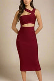 Molly Bandage Midi Dress Red Wine