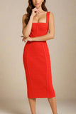 Kendall Bandage Midi Dress Lipstick Red Sale