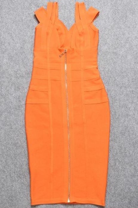 Sia Bandage Dress Apricot Orange