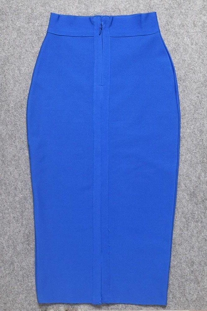 Pencil High Waist Bandage Midi Skirt Royal Blue