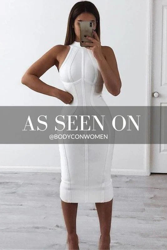 Lea Bandage Midi Dress White Pearl