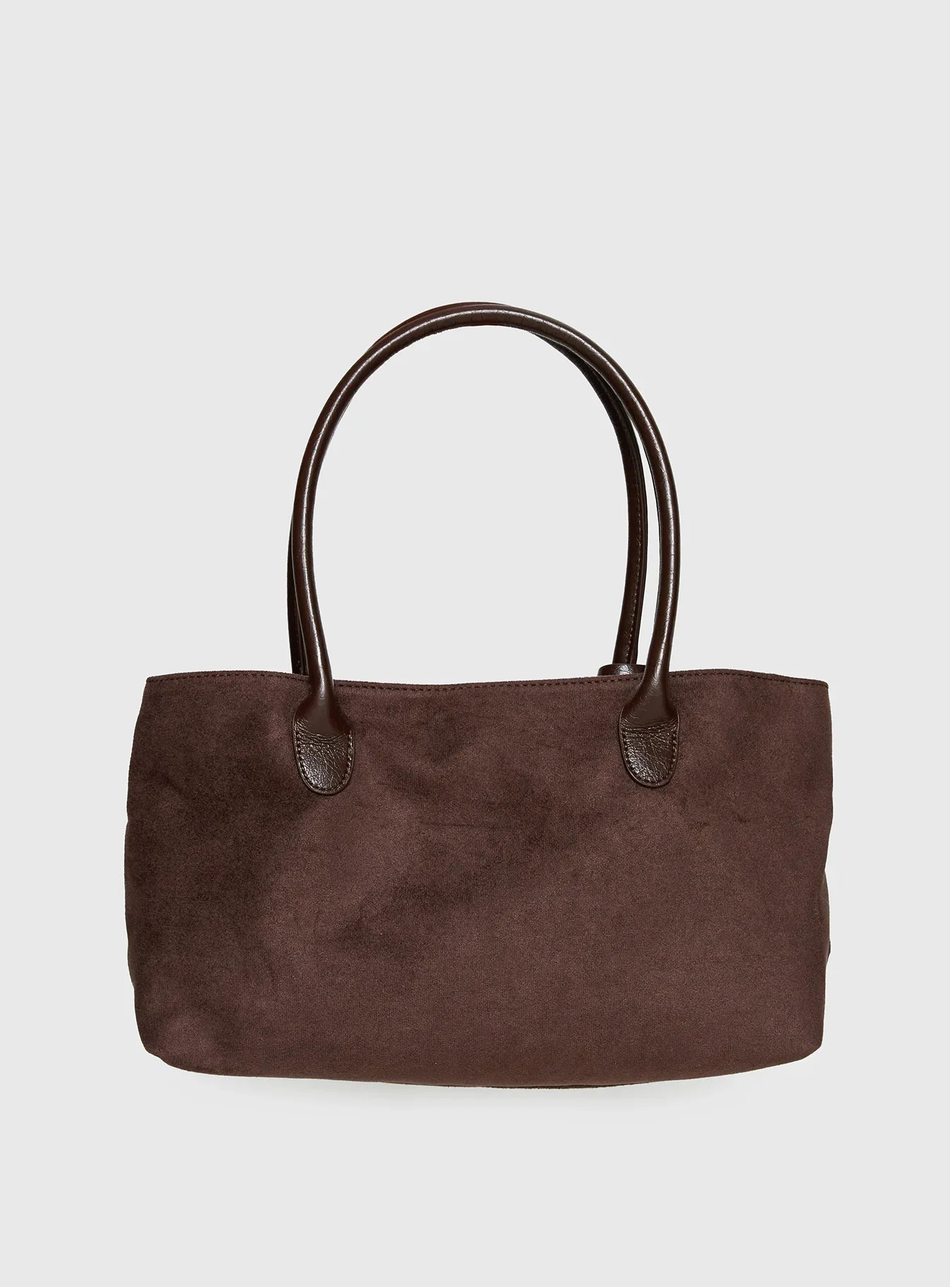 Yearning Faux Suede Buckle Detail Shoulder Bag Choc