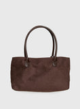 Yearning Faux Suede Buckle Detail Shoulder Bag Choc