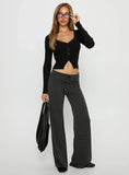 Alfreda Jersey Pants Grey Black Stripe