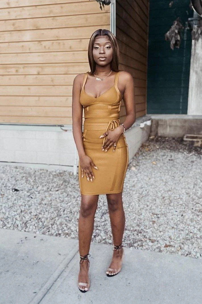 Bek Bandage Dress Sun Yellow