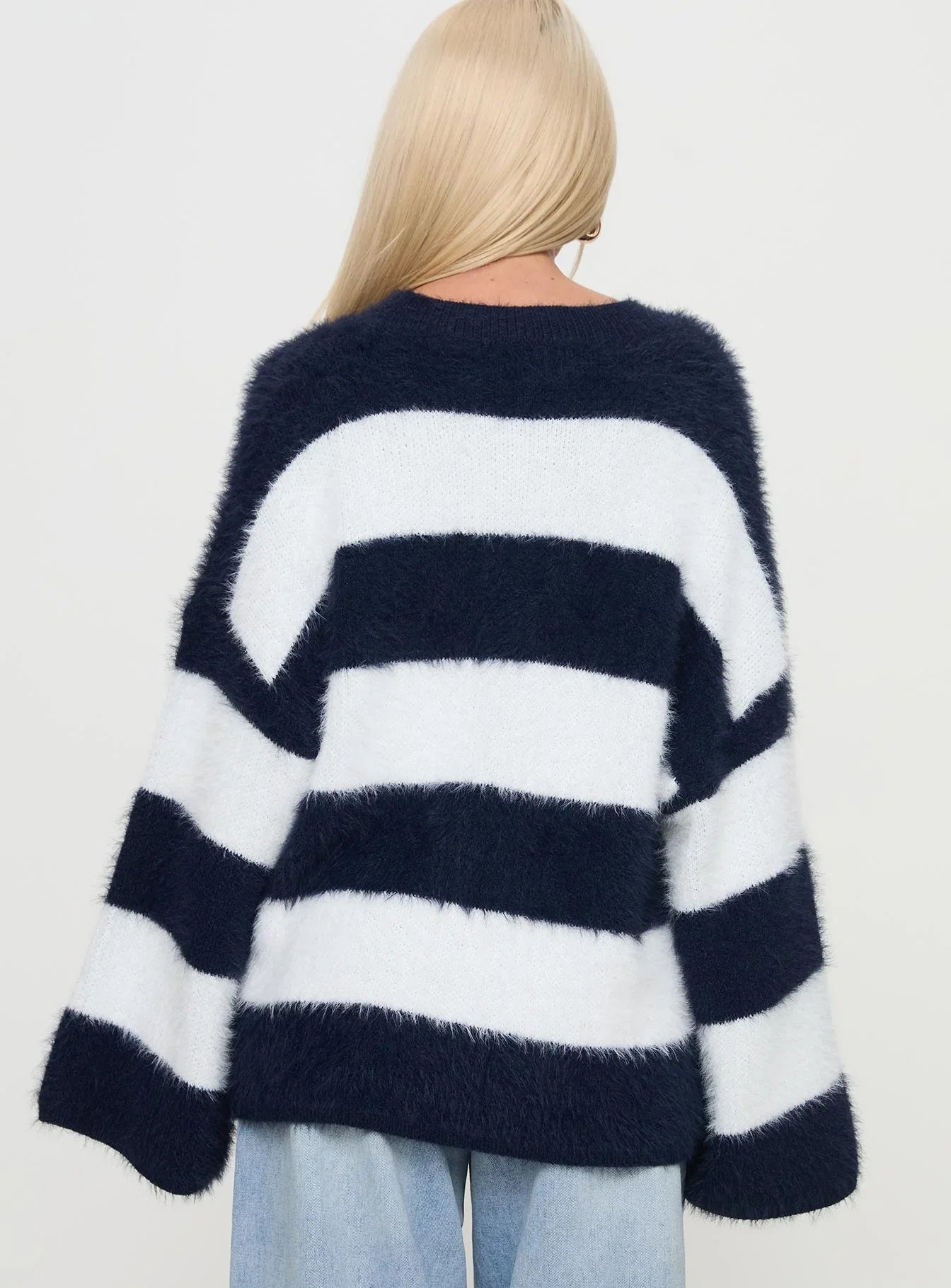 Nerina Knit Sweater Blue White Stripe