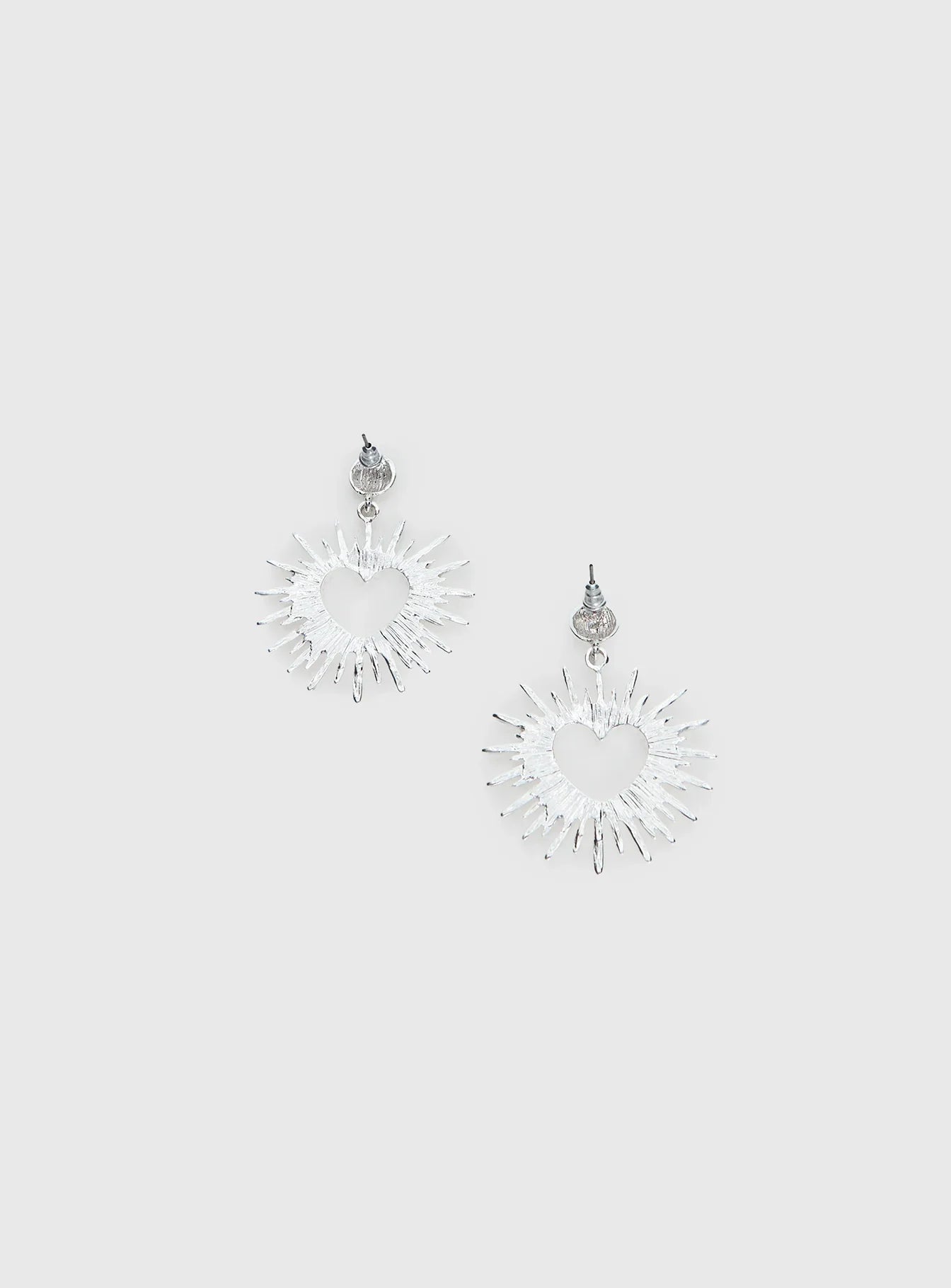 Manifest It Heart Earrings Silver
