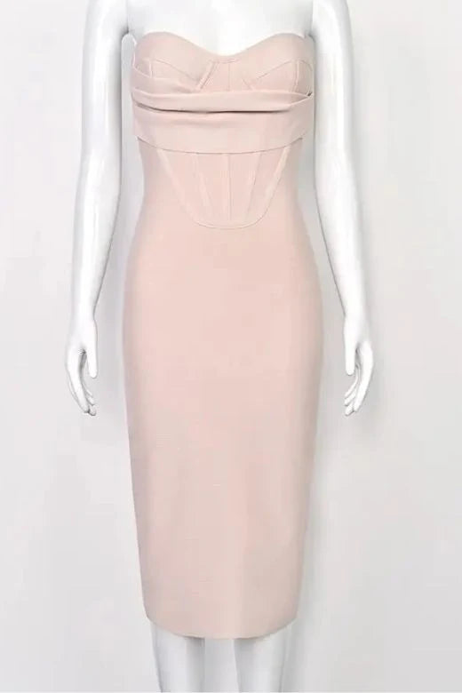 Miles Bodycon Midi Dress Nude