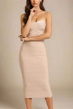Aaliyah Bandage Midi Dress Nude Sale