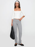 So American Rib 3 4 Sleeve Top White